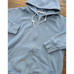 Clove Club Active Hoody Full Zip Up Women's Sz L Light Blue Korea